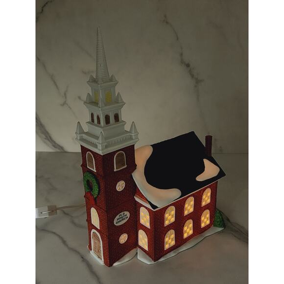 Department 56 Old North Church New England Village 1988 w/ Box Lighted House - Picture 15 of 16